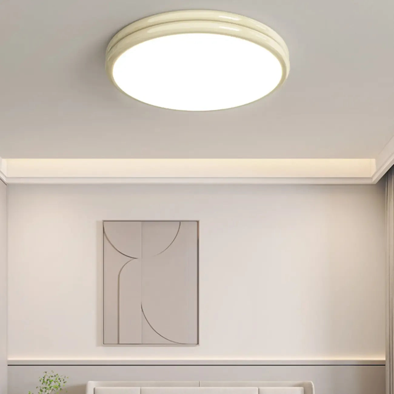 Plafonnier rond double couche encastré pour salon