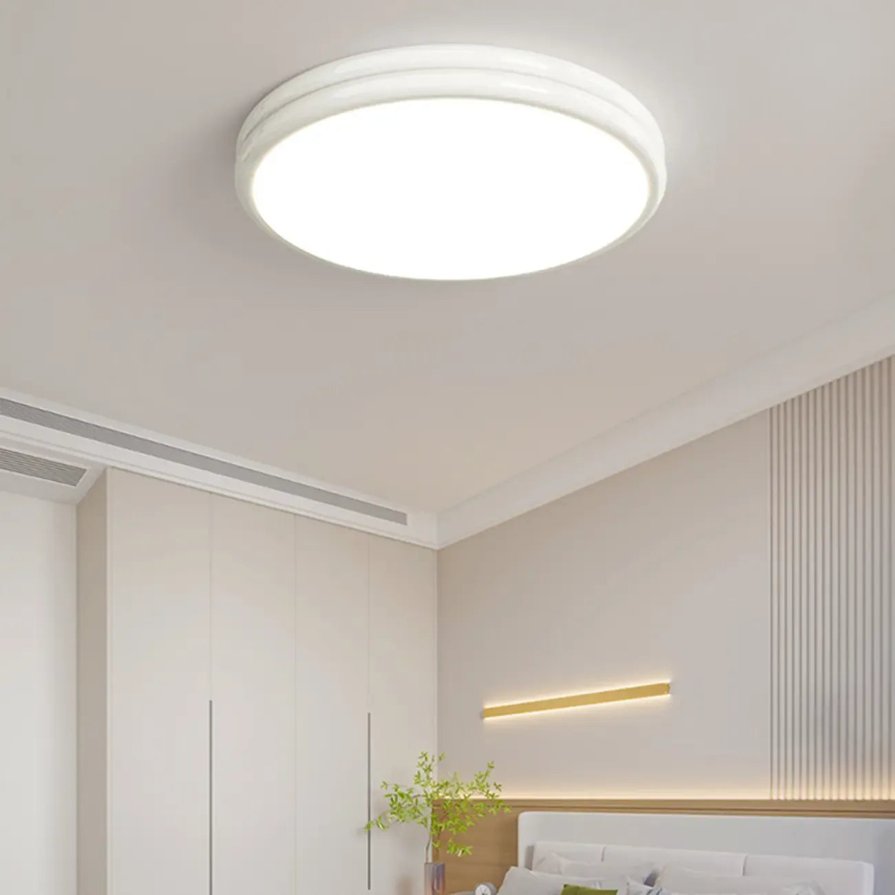 Plafonnier rond double couche encastré pour salon
