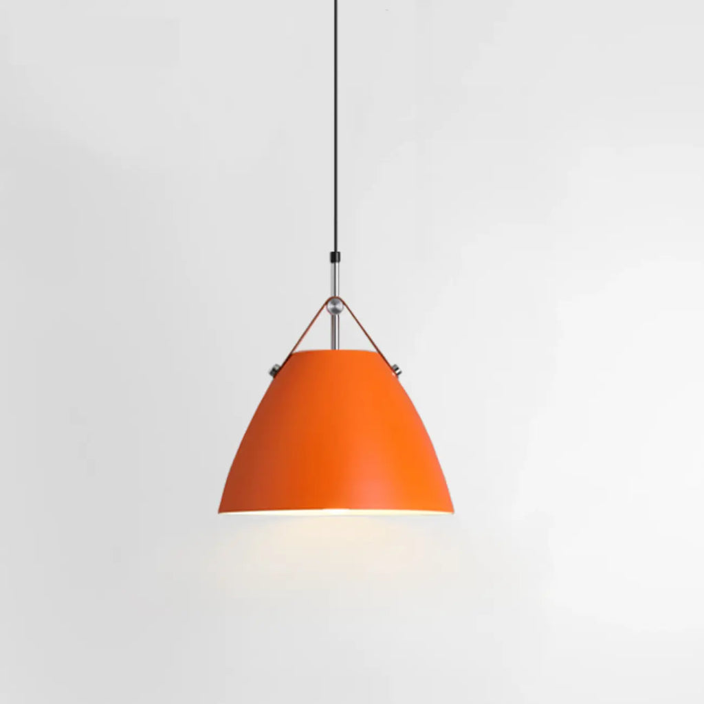 Lampada a Sospensione Industriale Arancione in Metallo per Sala da Pranzo