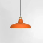 Lampada a Sospensione Industriale Arancione in Metallo per Sala da Pranzo