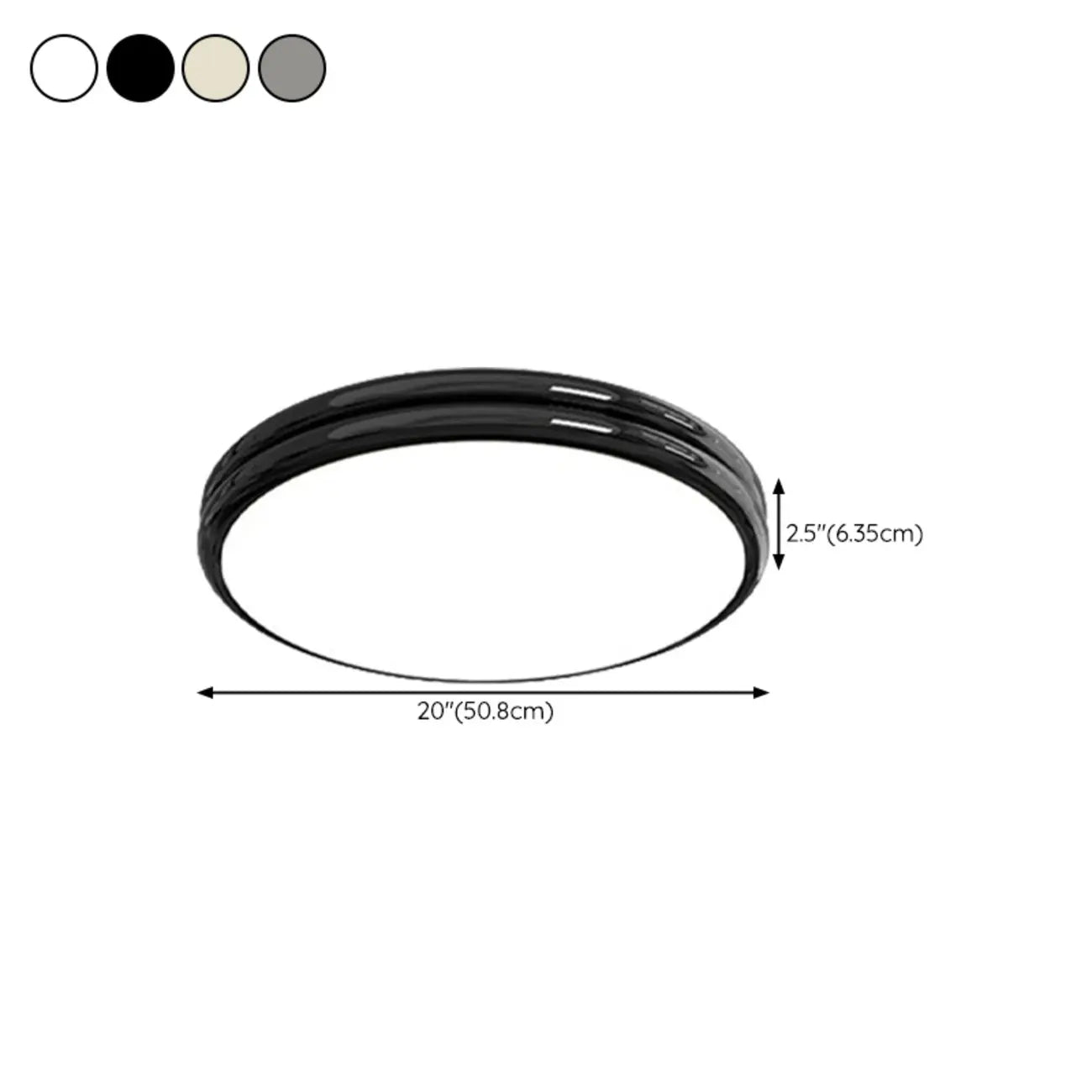 Plafonnier rond double couche encastré pour salon