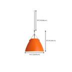 Lampada a Sospensione Industriale Arancione in Metallo per Sala da Pranzo