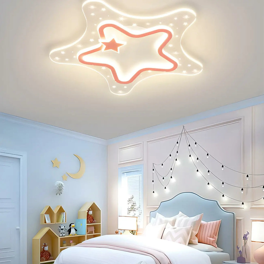 Plafonnier LED encastrable à intensité variable en forme d'étoile pour la décoration de la chambre d'enfant