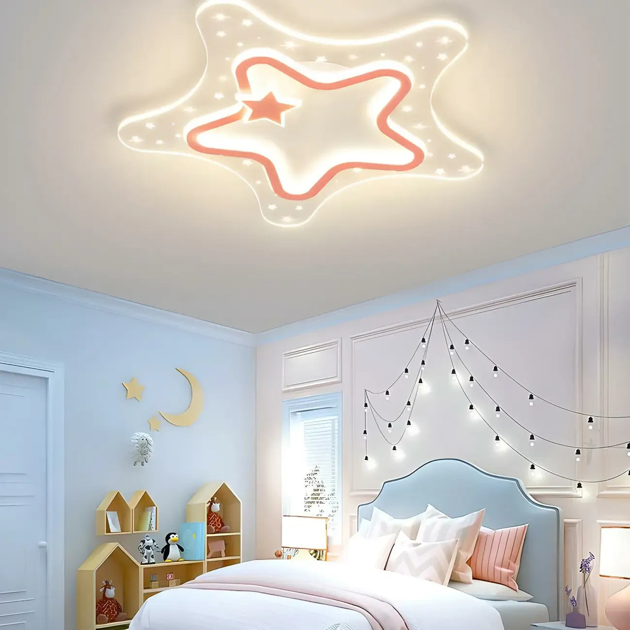 Plafonnier LED encastrable à intensité variable en forme d'étoile pour la décoration de la chambre d'enfant