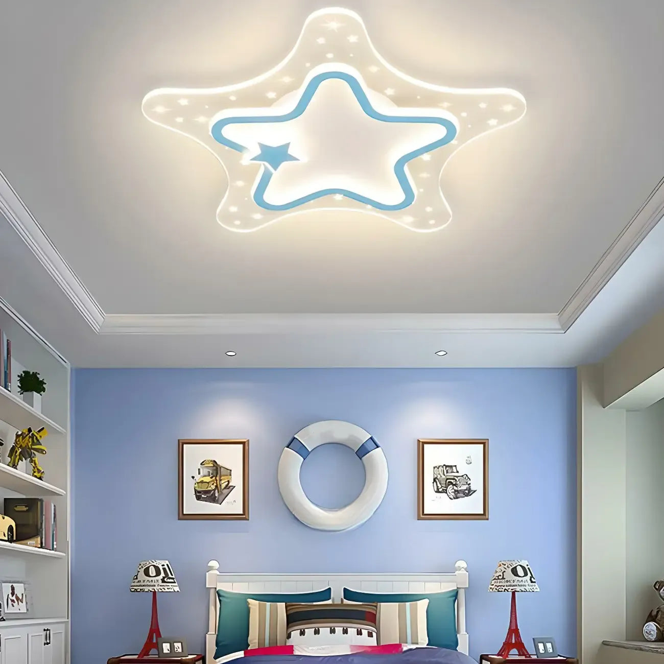 Plafonnier LED encastrable à intensité variable en forme d'étoile pour la décoration de la chambre d'enfant