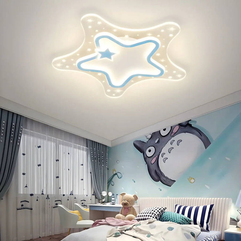 Plafonnier LED encastrable à intensité variable en forme d'étoile pour la décoration de la chambre d'enfant