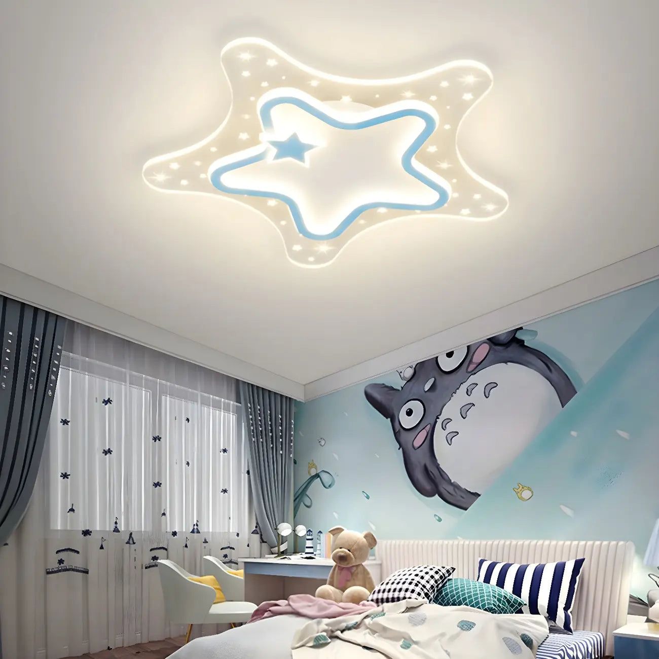 Plafonnier LED encastrable à intensité variable en forme d'étoile pour la décoration de la chambre d'enfant