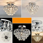 Plafonnier semi-encastré LED en cristal de luxe pour espace de vie