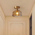 Plafonnier LED semi-encastré géométrique ambré pour maison moderne