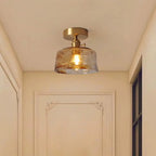 Plafonnier LED semi-encastré géométrique ambré pour maison moderne