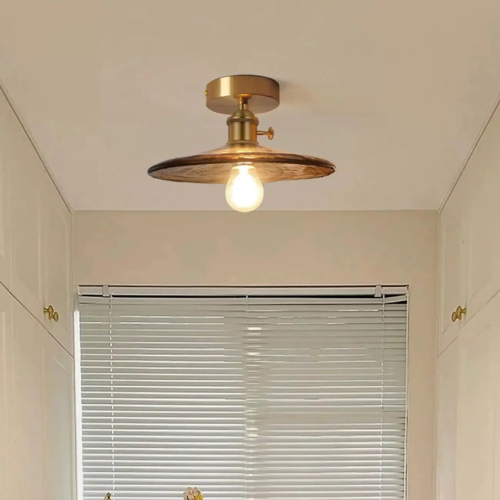Plafonnier LED semi-encastré géométrique ambré pour maison moderne