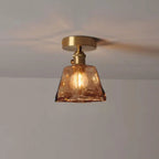 Plafonnier LED semi-encastré géométrique ambré pour maison moderne