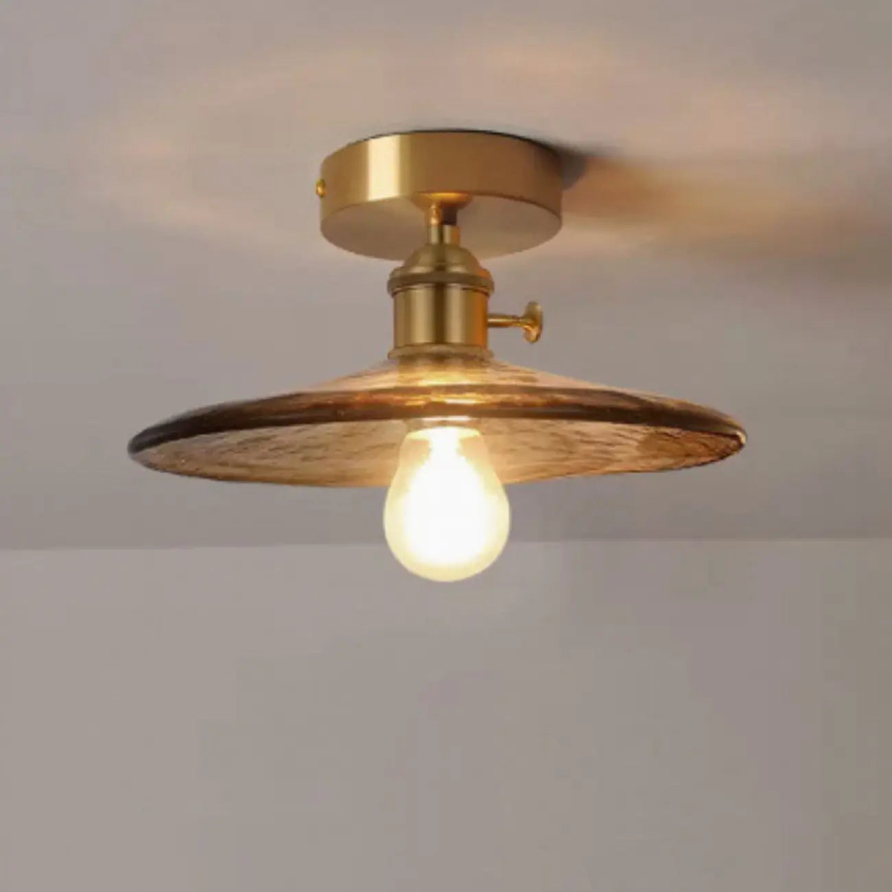 Plafonnier LED semi-encastré géométrique ambré pour maison moderne