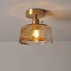 Plafonnier LED semi-encastré géométrique ambré pour maison moderne