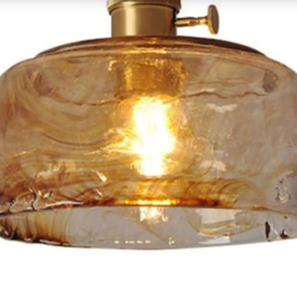 Plafonnier LED semi-encastré géométrique ambré pour maison moderne
