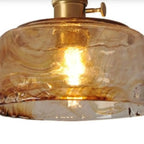 Plafonnier LED semi-encastré géométrique ambré pour maison moderne