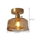 Plafonnier LED semi-encastré géométrique ambré pour maison moderne