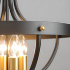 Plafonnier semi-encastré de style industriel en forme de cage pour chambre à coucher