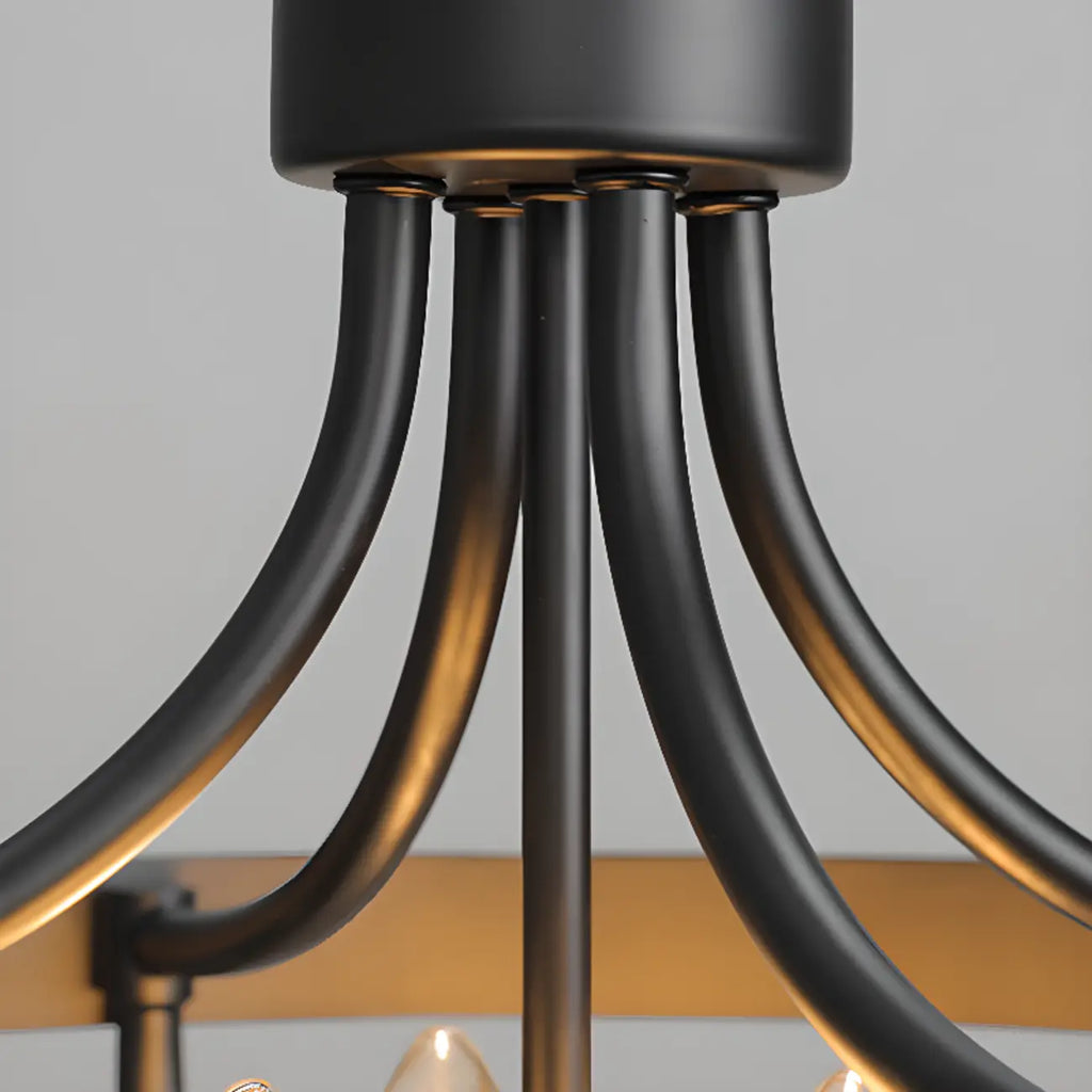 Plafonnier semi-encastré de style industriel en forme de cage pour chambre à coucher