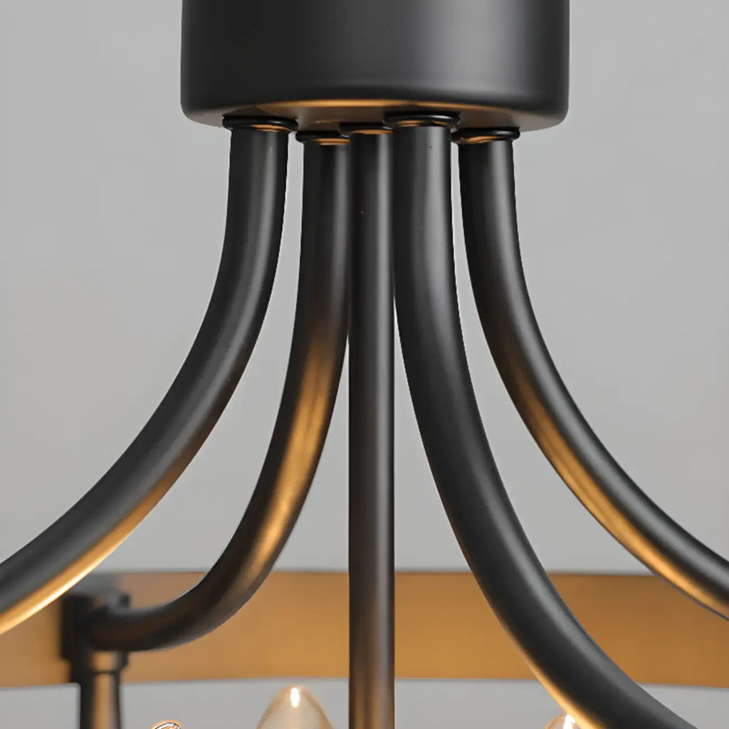 Plafonnier semi-encastré de style industriel en forme de cage pour chambre à coucher