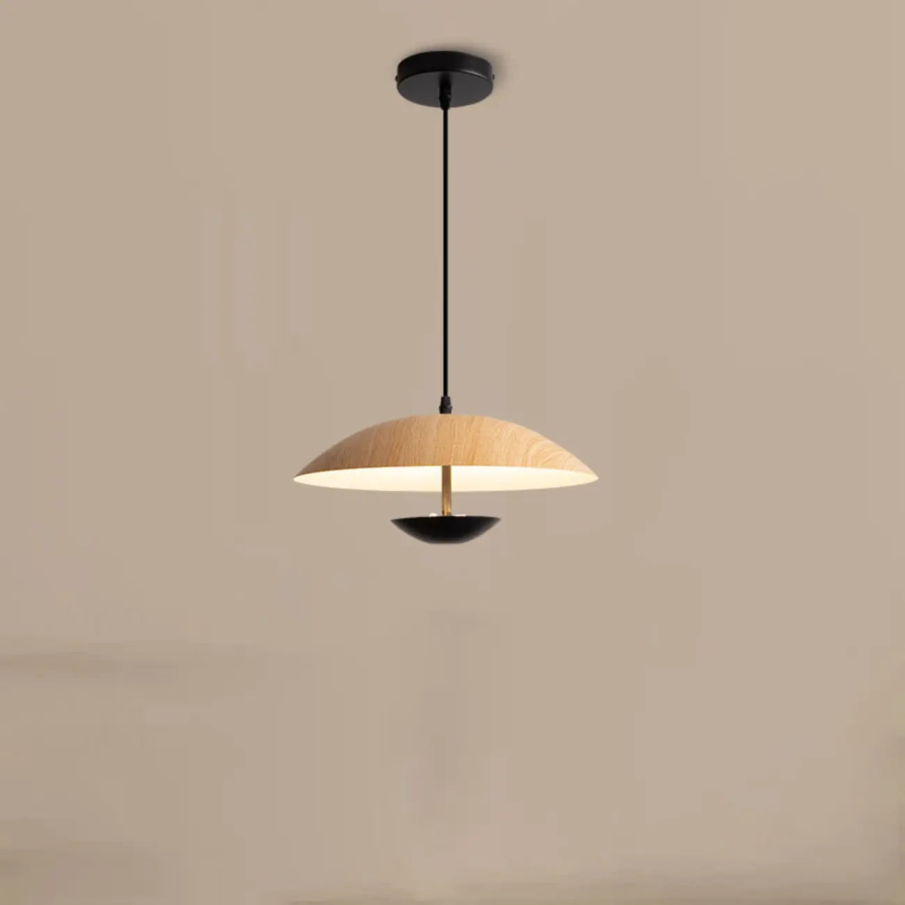 Suspension design en bois massif en forme de dôme pour salle à manger