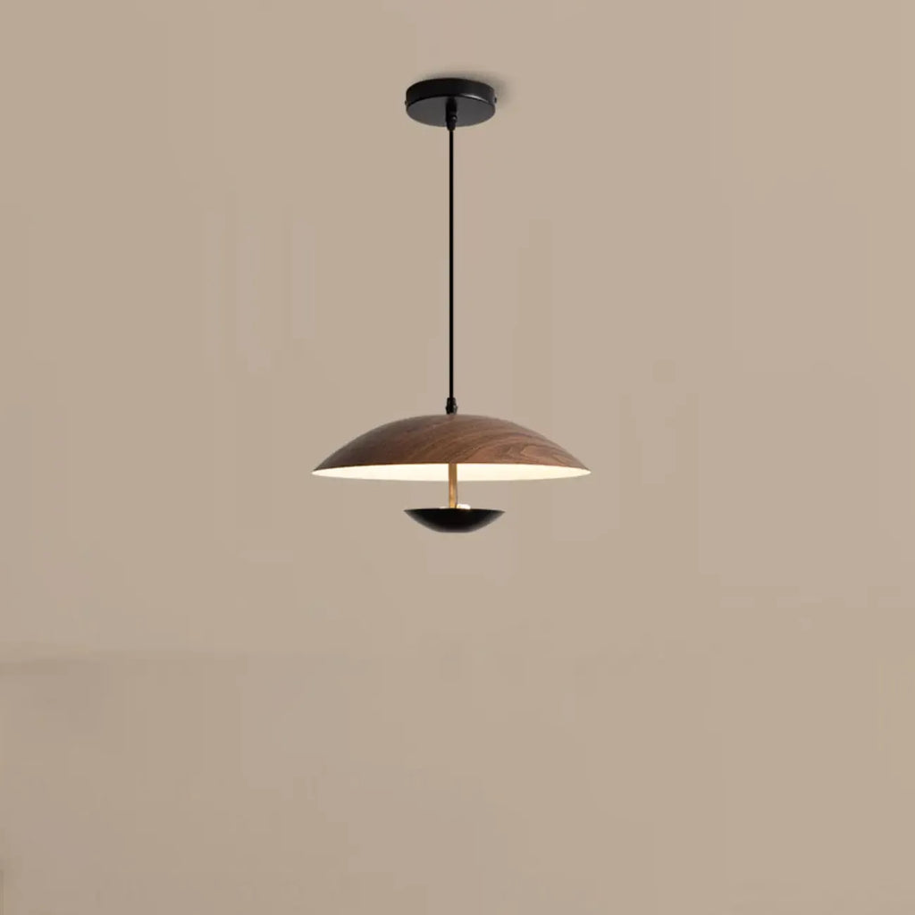 Suspension design en bois massif en forme de dôme pour salle à manger