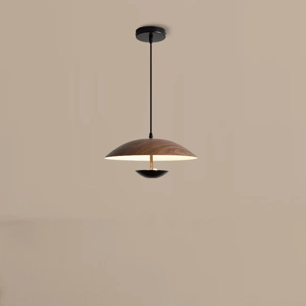 Suspension design en bois massif en forme de dôme pour salle à manger