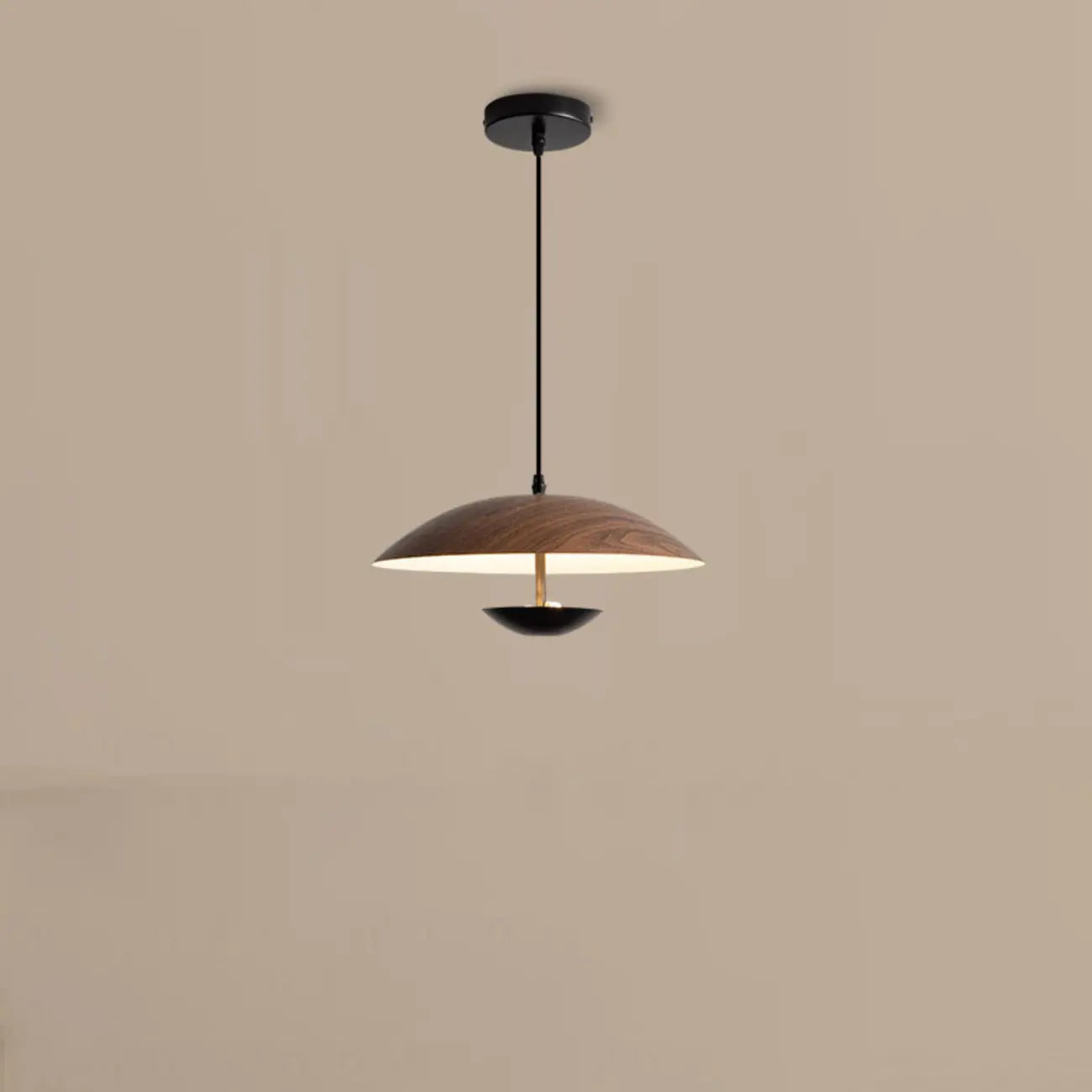Suspension design en bois massif en forme de dôme pour salle à manger