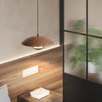 Suspension design en bois massif en forme de dôme pour salle à manger