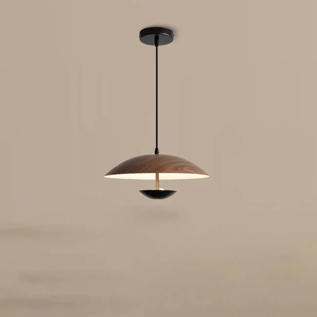 Suspension design en bois massif en forme de dôme pour salle à manger