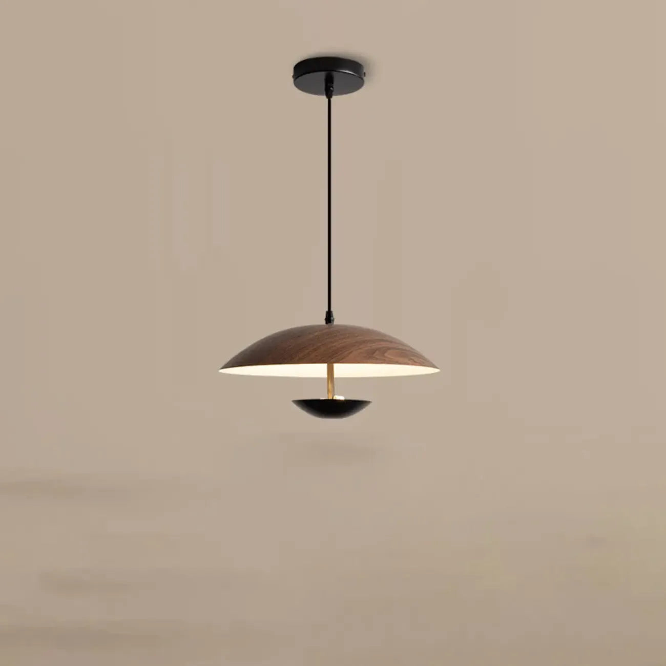 Suspension design en bois massif en forme de dôme pour salle à manger