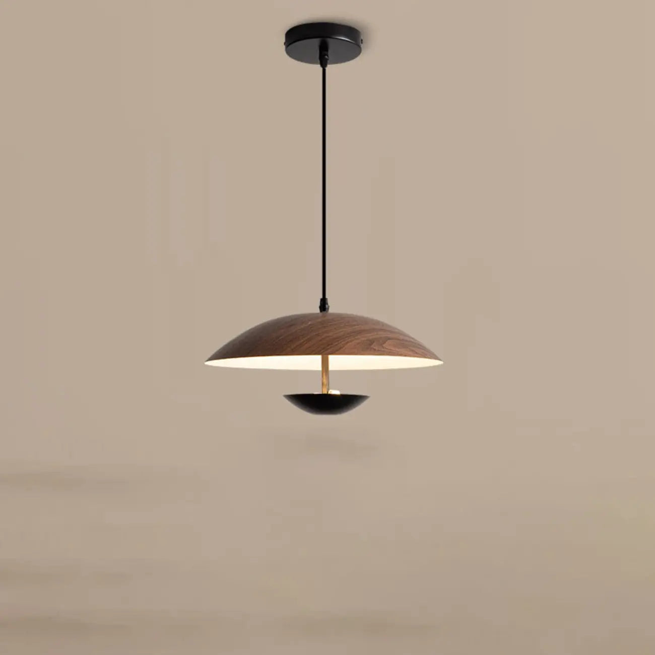 Suspension design en bois massif en forme de dôme pour salle à manger