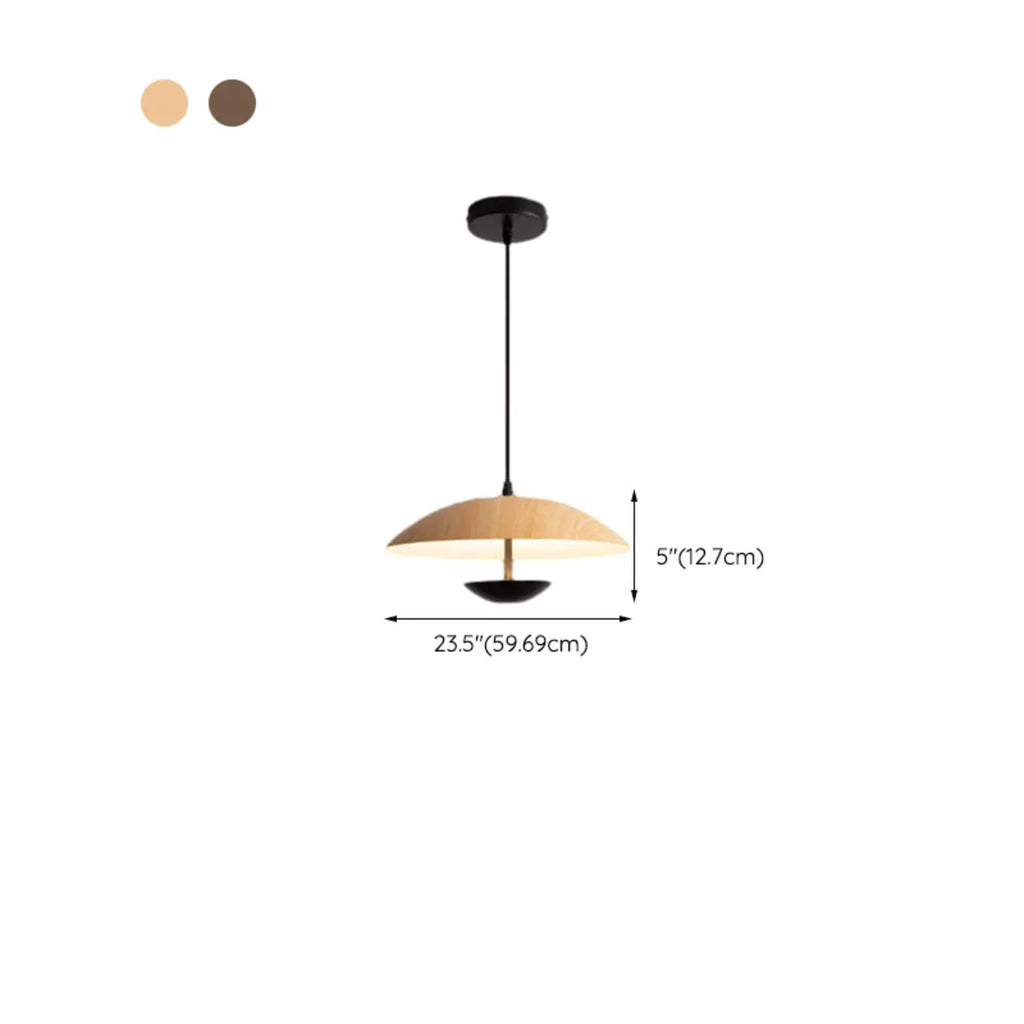 Suspension design en bois massif en forme de dôme pour salle à manger