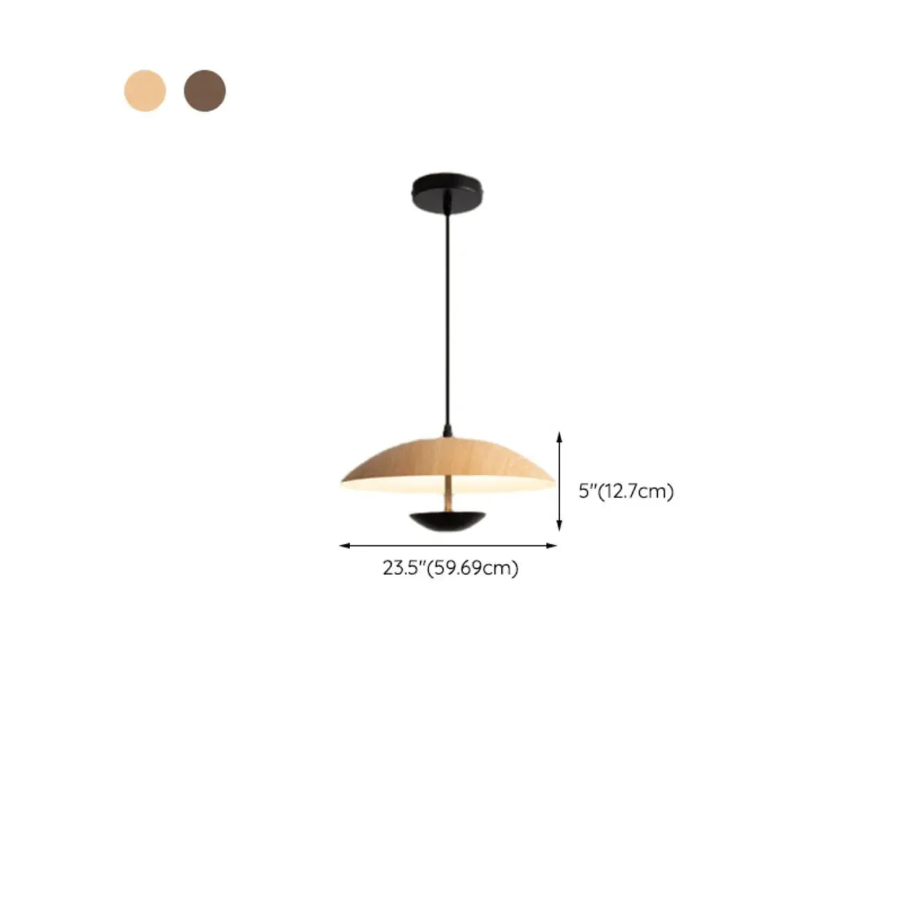 Suspension design en bois massif en forme de dôme pour salle à manger