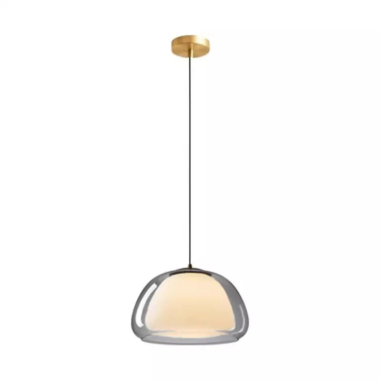 Suspension élégante en verre opalin LED au design raffiné