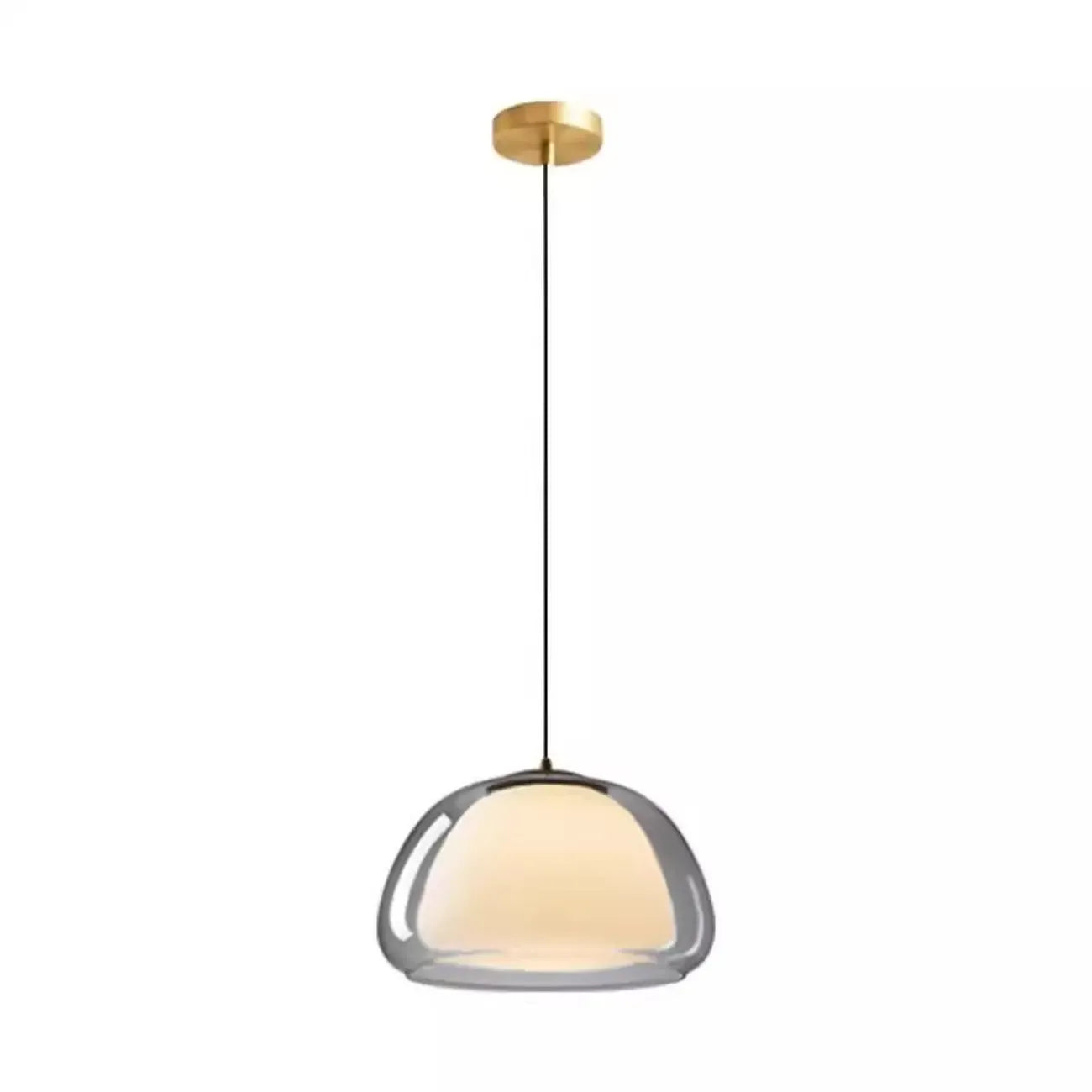 Suspension élégante en verre opalin LED au design raffiné