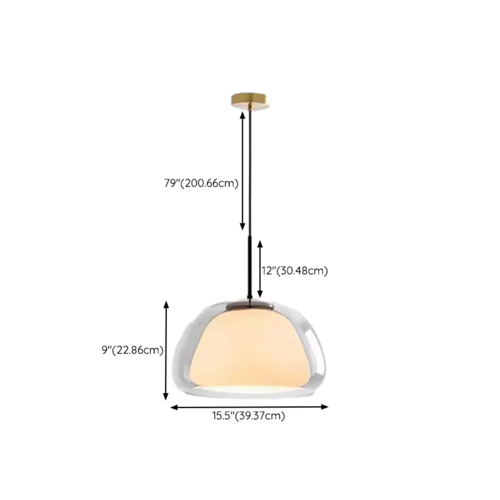 Suspension élégante en verre opalin LED au design raffiné