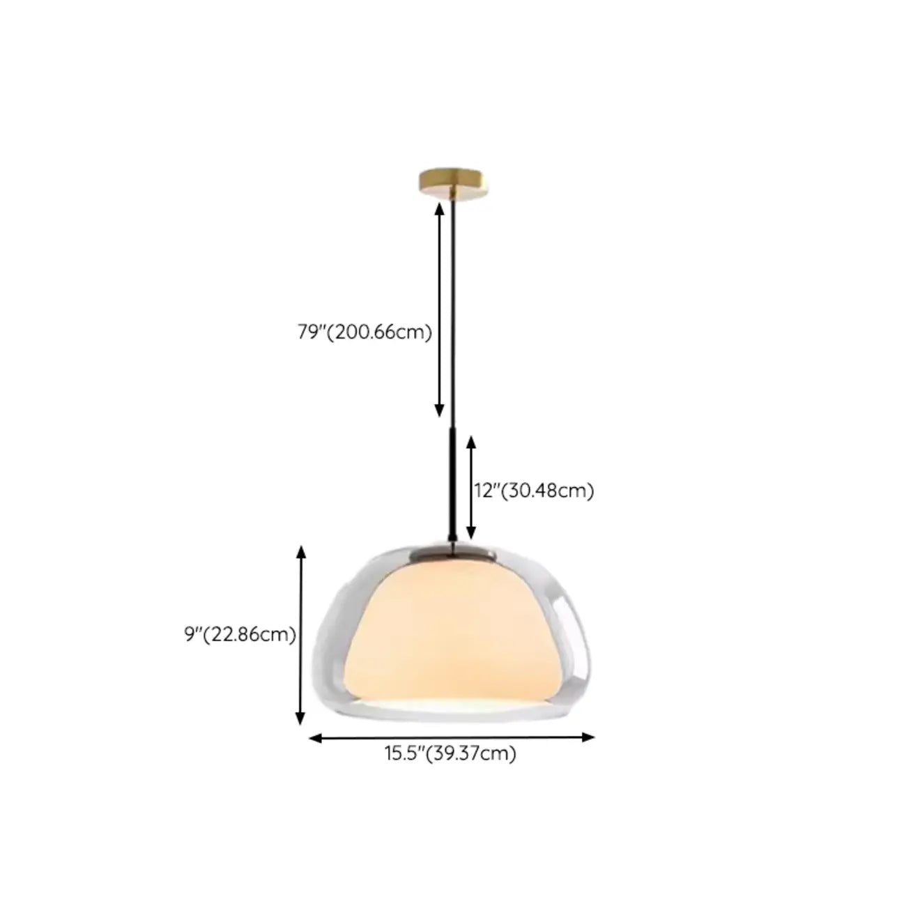 Suspension élégante en verre opalin LED au design raffiné