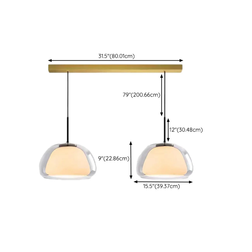 Suspension élégante en verre opalin LED au design raffiné