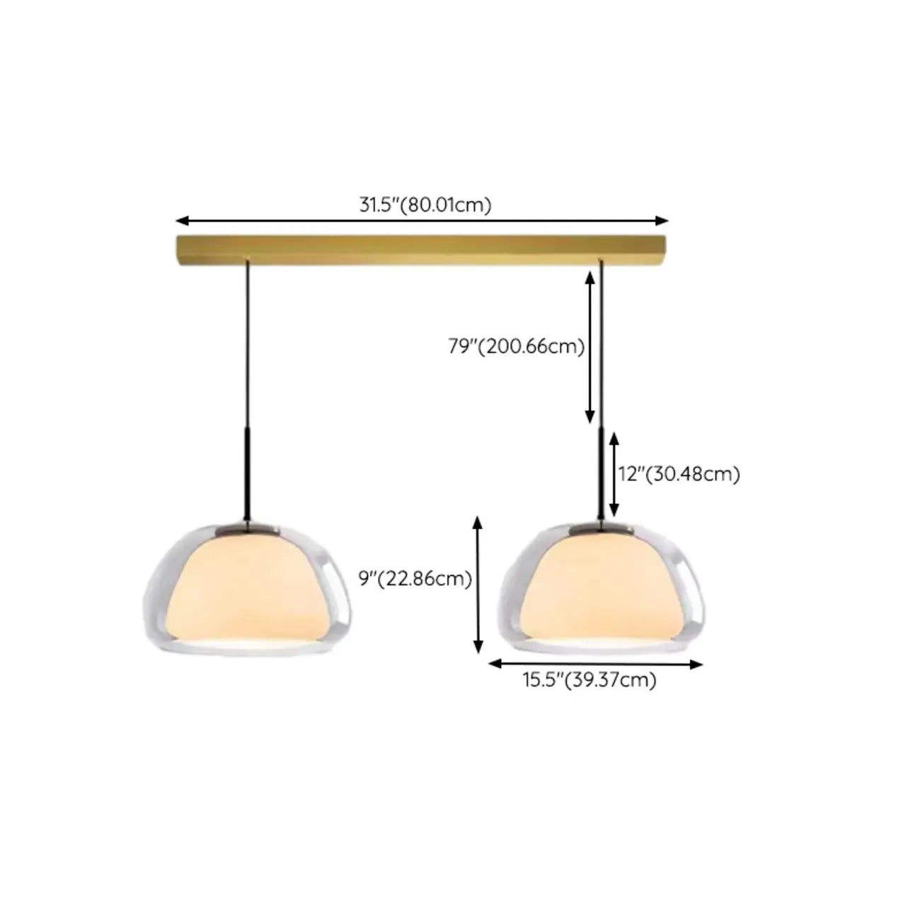 Suspension élégante en verre opalin LED au design raffiné