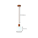 Suspension moderne en verre blanc avec accent en bois massif