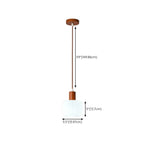 Suspension moderne en verre blanc avec accent en bois massif