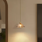 Suspension moderne en verre ambré à effet ondulé pour salle à manger