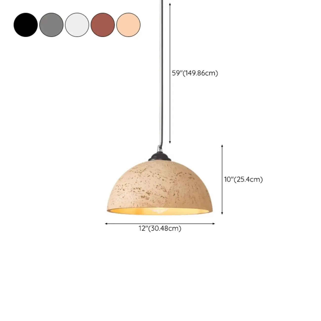Suspension en dôme effet marbre industriel pour salle à manger
