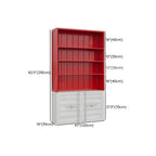 Vitrine industrielle en métal rouge avec rangement ouvert pour la maison