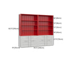 Vitrine industrielle en métal rouge avec rangement ouvert pour la maison