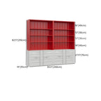 Vitrine industrielle en métal rouge avec rangement ouvert pour la maison