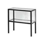 Vitrine moderne en verre noir avec cadre en métal
