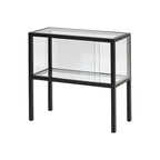 Vitrine moderne en verre noir avec cadre en métal