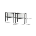 Vitrine moderne en verre noir avec cadre en métal